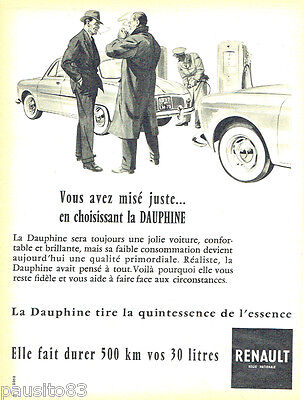 PUBLICITE ADVERTISING 036 1956  la Dauphine Renault