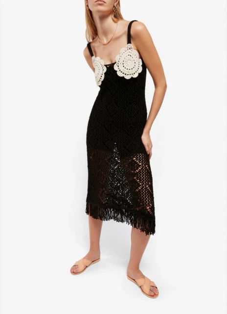 zara black crochet dress One Shoulder Ruffle Dress main image 0