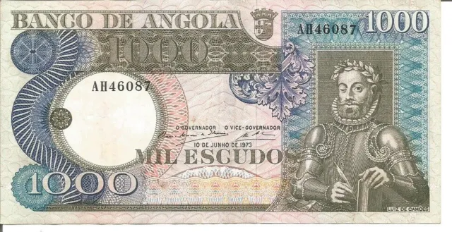 Angola  Portugal 1.000$00 Escudos 10/06/1973