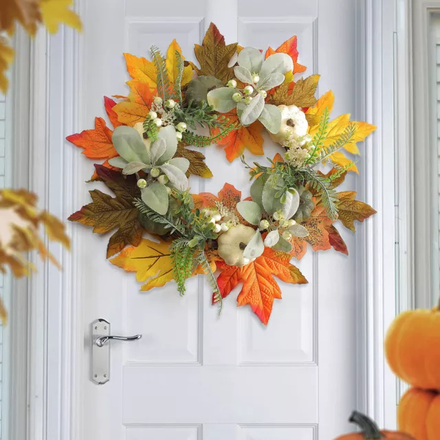 Harvest Thanksgiving Pumpkin Wreath Artificial Wreath For Front Door Decoration