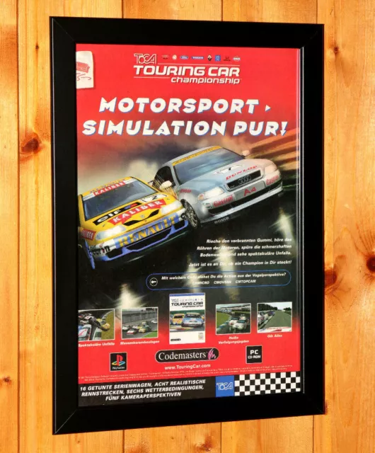 TOCA Touring Car Championship PS1 PSX Werbeblatt Gerahmt Poster / Ad Page Framed