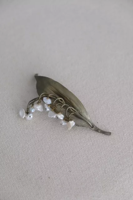 MICHAEL MICHAUD LILY of the valley Fresh Water Pearls Pin Brooch $75.00 ...