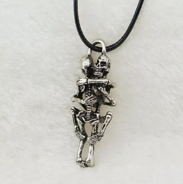 Vintage Skull Necklace Stainless Steel Skeleton Pendant Chain Necklace