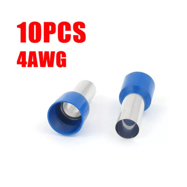 50Pcs Wire Copper Crimp Connector Terminal Insulated Ferrules E25-16 4AWG Blue