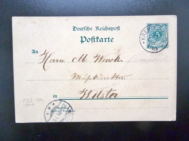 DR-Postkarte P36I, Stempel KREMPERHEIDE und WILSTER