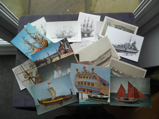 25 Postcards Models Of Ships, Elizabethan Galleon, Flemish Carrack, Hms Achilles