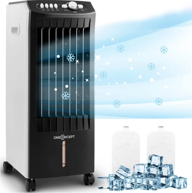 OneConcept Climatiseur Mobile 3 en 1, Climatiseur Portable avec Humidificateur,