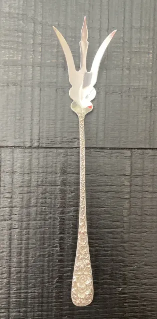 STIEFF Sterling Silver Lettuce Serving Fork ~ Forget-Me-Not pattern