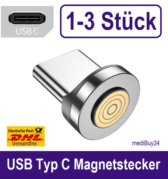 TYP-C Magnet Adapter Ersatz Stecker USB TYP C Huawei Ladekabel 7 Pin Universell