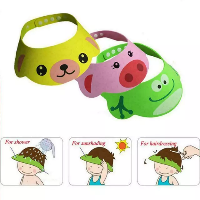 Adjustable Baby Hat Kids Shampoo Bathing Shower Cap For Children Wash P2V4 D9Y2 2