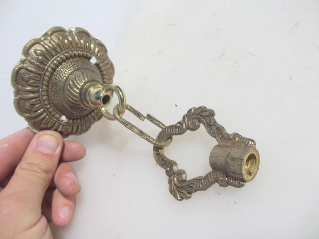 Vintage Metal Ceiling Light Holder Hook Hanger Bracket Rose Old Lantern Gold