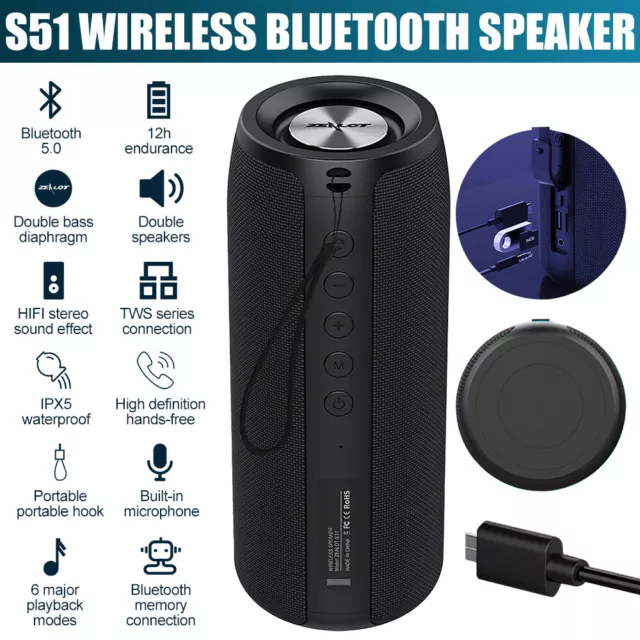 Bluetooth Speaker Outdoor Portable Waterproof Wireless Speaker Loud Stereo Bass