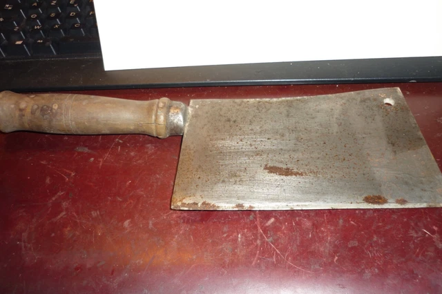 Ancien Couperet De Boucher – Feuille En Acier, Tranchant De 16 Cm – Outil De Cuisine Vintage