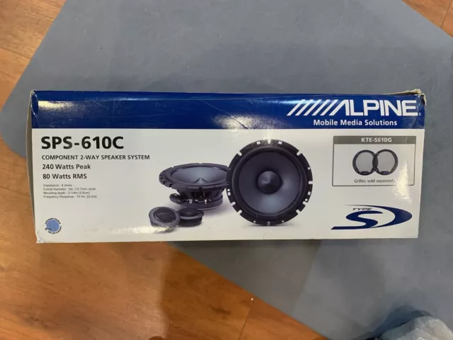 NEW! Alpine SPS-610C 2-Way 6.5in. Car Speakers System With Tweeters.