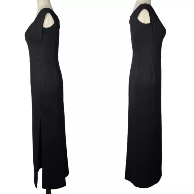 Zac Posen Gown Off The Shoulder Column Gown Size 6 Black Side Slit Maxi Formal 2