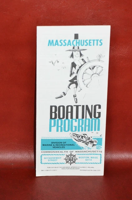 Vtg 1975? Massachusetts Boating Program  Boat Motor Brochure Catalog Rules Regs