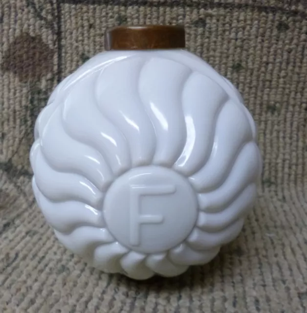 Antique RHF Reyburn-Hunter Foy White Milk Glass Lightning Rod Ball 2
