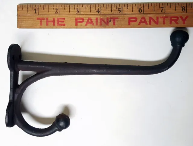 Old Harness Dbl Hook 8” Coat / Horse Tack Barn Find Vintage Rustic Cast Iron