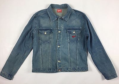 Memphis giacca jeans XL vintage jacket biker giubbotto blu usato man bomber T134
