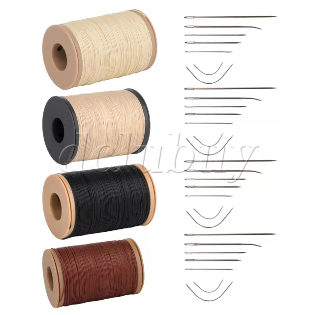 0.55mm Waxed Cord Set with Sewing Tools for Bookbinding Shoe Repairing