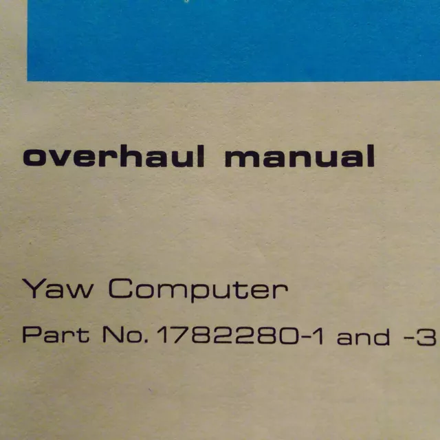 Collins 562c-8 Yaw Damper Computer Overhaul Manual for sale online