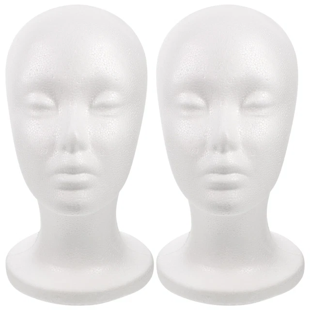 2 piezas alta espuma hembra maniquí mujer peluca espuma cabeza de maniquí cabeza de peluca