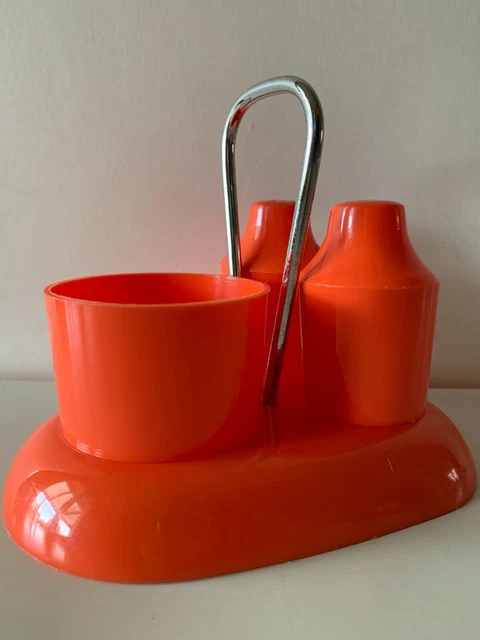 Serviteur Sel/poivre/moutarde Vintage SYLA - Fabrication Française - Jaune