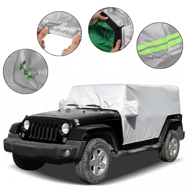 Para Jeep Wrangler TJ 2 Door 07-20 Car Half Cover Waterproof UV Protection Rain
