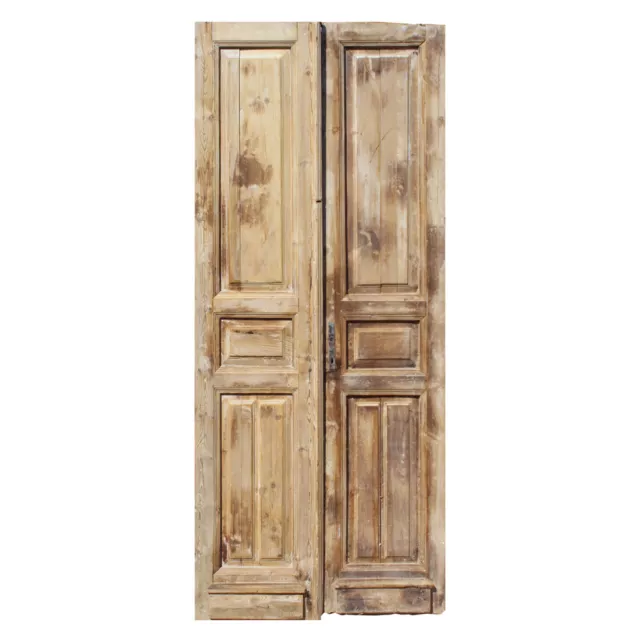 Reclaimed Pair of 40” Solid French Doors, 19th Century, NED1823