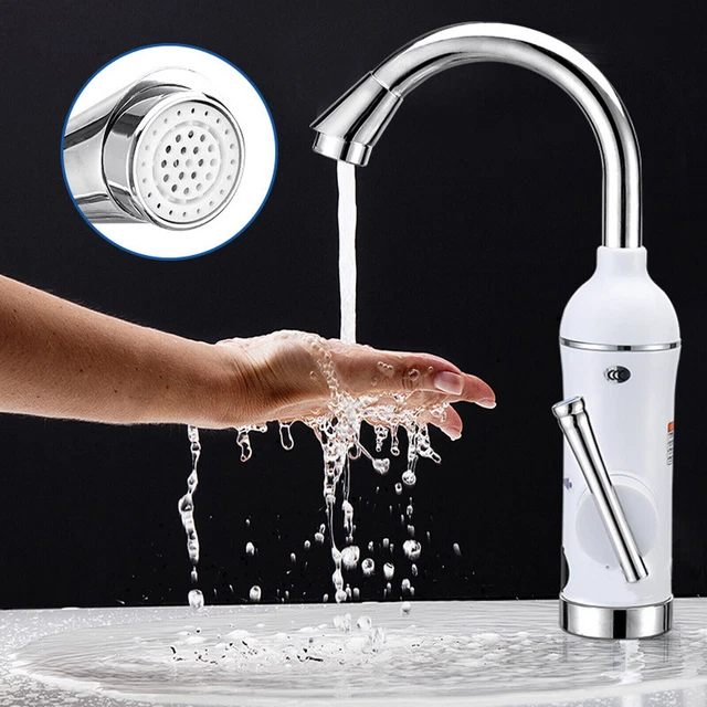 Grifo eléctrico calefacción inmediata calentador continuo lavabo grifería y LED