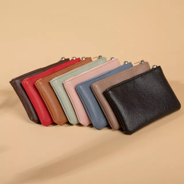 PU Leather Zipper Coin Purse Small Wallet Change Pouch Card Cash Holder Storage