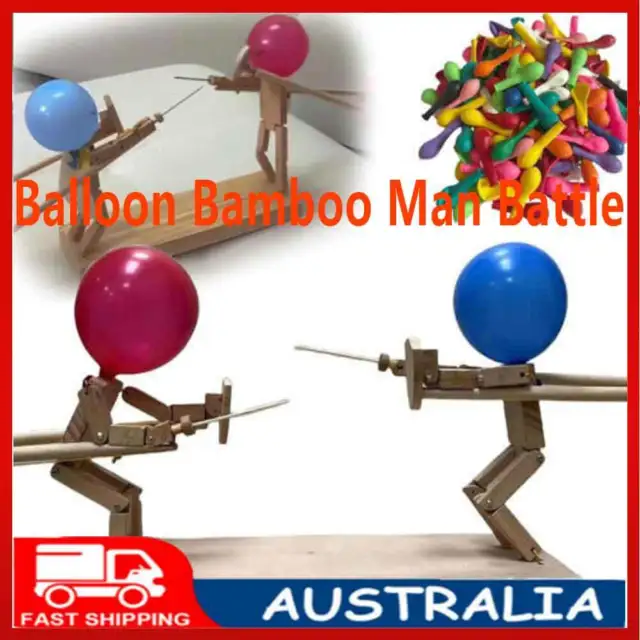 BALLOON BAMBOO MAN Battle Wooden Bots Battle Game for Two-Player Fast-Paced  2024 $20.99 - PicClick AU