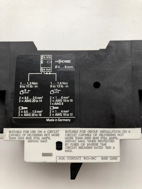 Motor circuit breaker 5-8A Siemens 3VU1300-1NK00 /#Z D1KR 9964