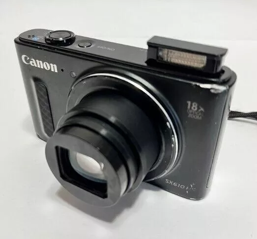 Canon PowerShot SX610 HS Digital Camera Black Optical 18x Zoom Used Japan