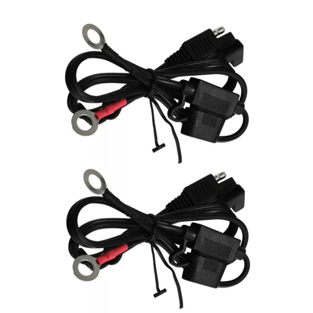 2X Quick Connect Battery Ring Terminal Harness Charger Cable 12V Fit For Harley