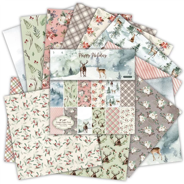 6 &quot;X 6&quot; Bloque de papel elementos navideños Scrapbooking fondo