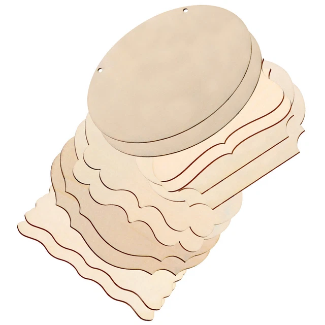Geformte Holzspäne Leere Holzschilder Leere Plakette Aus Holz Hölzern