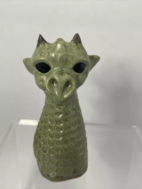 Rare Pottery Green Dragon Pie Vent Funnel Pie Bird  Made In England