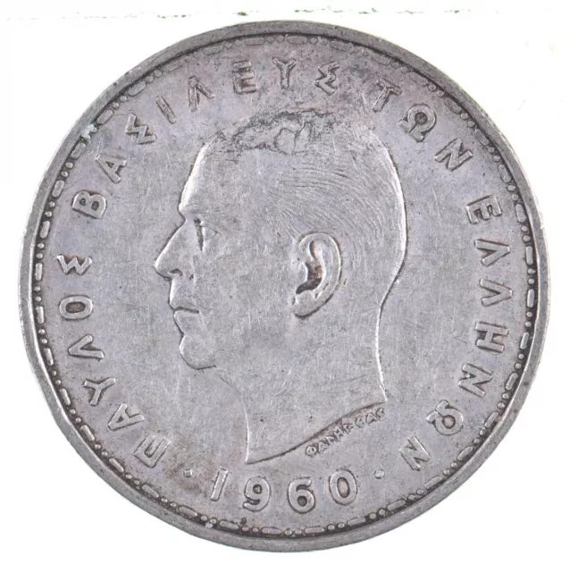 SILVER - WORLD Coin - 1960 Greece 20 Drachmai - World Silver Coin *267