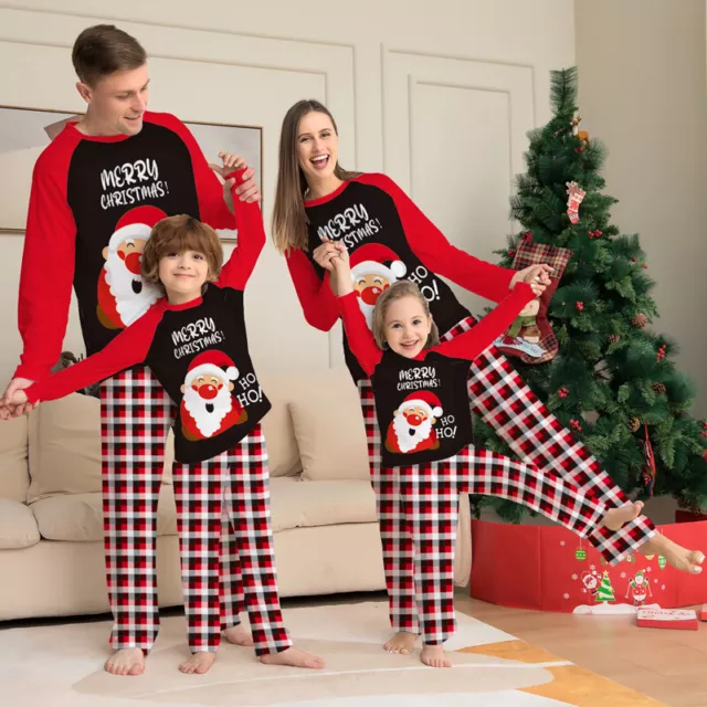Christmas Family Matching Adult Kids Pyjamas Xmas Santa Nightwear Pajamas Set