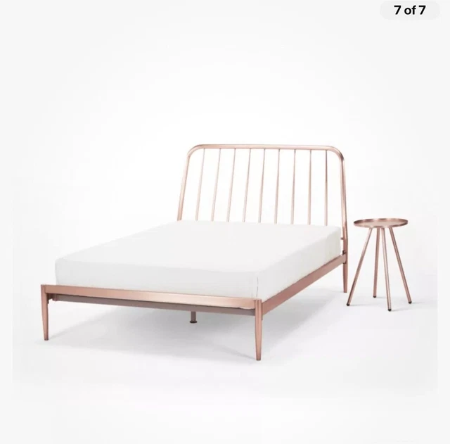 MADE ALANA DOUBLE Bed in copper with mattress, side table + memory foam