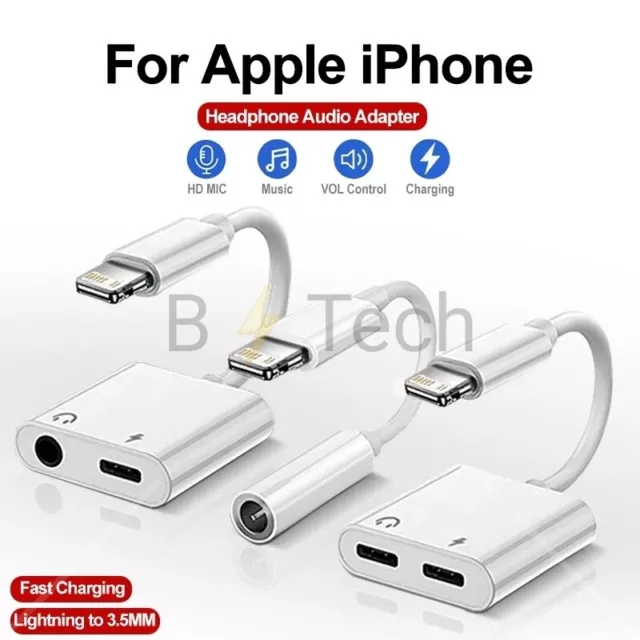 iPhone Jack to 3.5mm Splitter 2in1 USB Type C Adapter to AUX Headphone & Charger