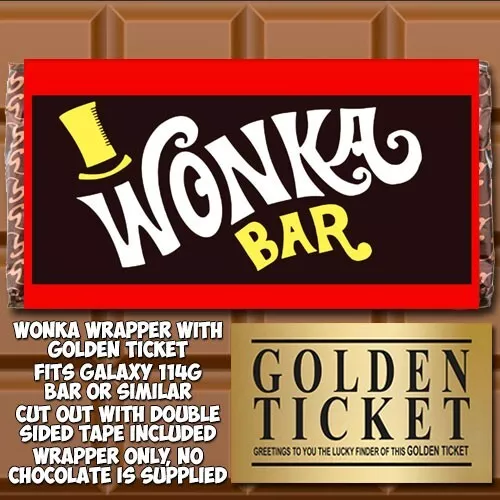 Wonka Chocolate Bar Wrapper + Golden Ticket World Book Day Easter Hunt Idea