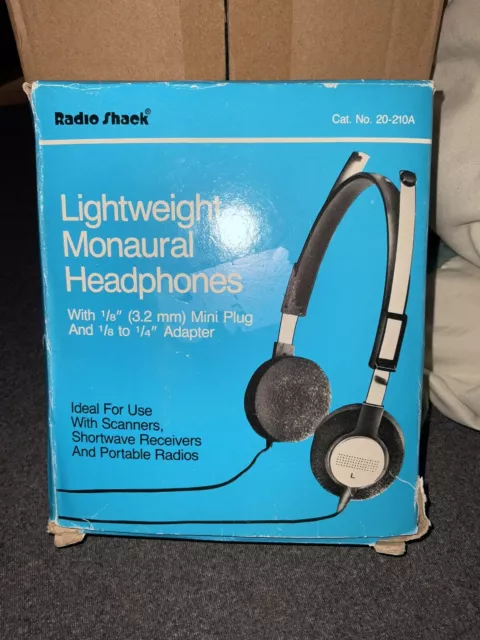 Radio Shack Lightweight Monaural Headphones 20-210A