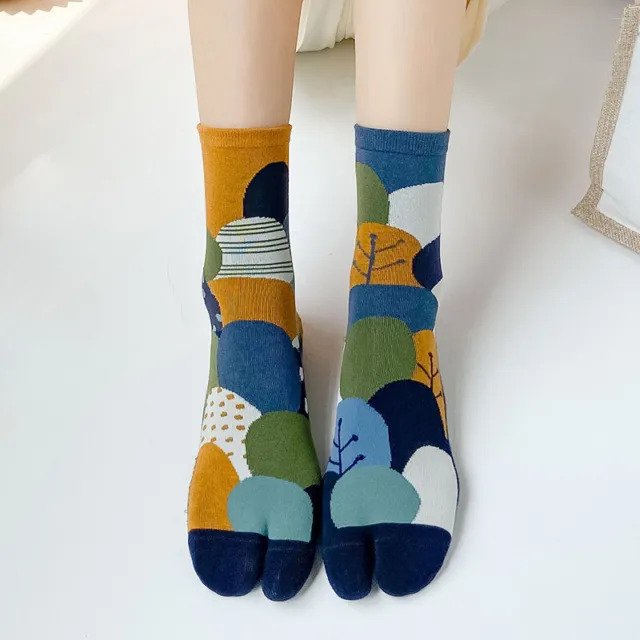 A PAIR LADY Tabi Split Toe Socks Japanese Style Cotton Striped ...
