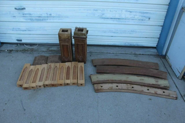 Antique Architectural Salvage Staircase Bannister Rails Posts Pillars Parts