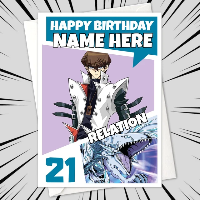 YU-GI-OH! PERSONALISED BIRTHDAY Card - personalized yugi kaiba Yu-Gi-Oh  yugioh 3.95 - PicClick UK
