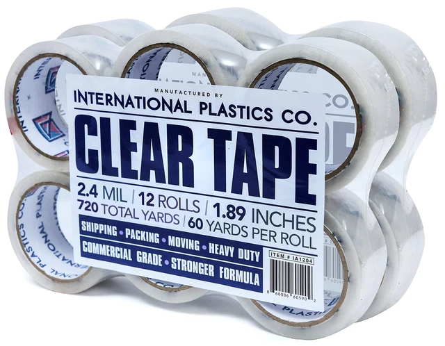 Heavy Duty Packing Tape Refill, 1.88 Inch x 60 Yards, 12 Rolls (12 Pack, Clear)