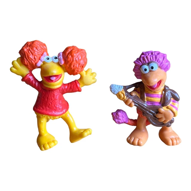 Vintage 1983 Fraggle Rock 2" Red & Gobo PVC Figures - Jim Henson
