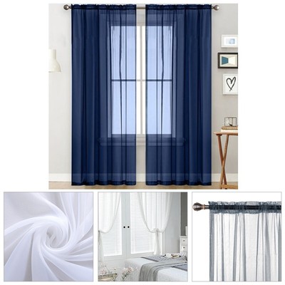 76x50 CM, Bianco-B Camera Da Letto Voile Tende Trasparenti 2 Pannelli Gommino a Bastone Tenda Corto per Finestra Tenda in Voile Ricamata 3D Tende Decorative per Cucina Bar Soggiorno per Bambini 